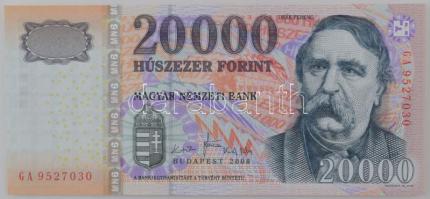 2008. 20.000Ft "GA 9527030" T:UNC / Hungary 2008. 20.000 Forint "GA 9527030" C:UNC Adamo F59