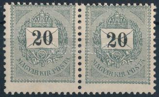 1889 20kr pár elfogazva, fogazás 12 :11 3/4 (6.000)