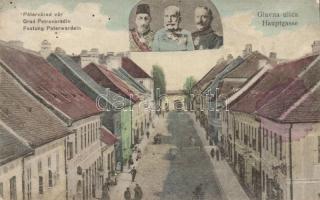 Újvidék Pétervárad main street with the image of Franz Joseph (fl)