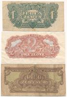 Lengyelország 1944. 1Zl + 2Zl + 5Zl T:F,VG Poland 1944. 1 Zloty + 2 Zlotych + 5 Zlotych C:F,VG