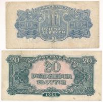 Lengyelország 1944. 10Zl + 20Zl T:F Poland 1944. 10 Zloty + 20 Zlotych C:F