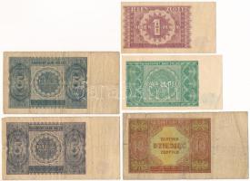 Lengyelország 1946. 1Zl - 10Zl (5x) T:F-VG Poland 1946. 1 Zlotych - 10 Zlotych (5x) C:F-VG with nice...