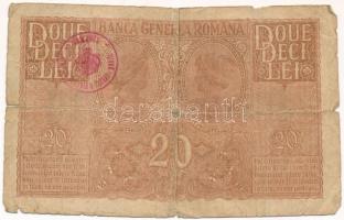 Románia / Német megszállás 1917. 20L, hátoldalán felülbélyegzéssel T:VG beszakadások
Romania / Germ...