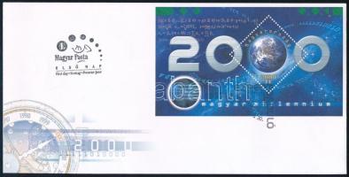 2000 Ezredforduló blokk FDC-n (5.000)