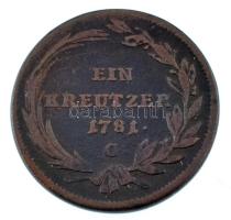 1781G 1kr Cu "II. József" T:VF