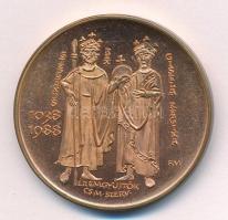 Fritz Mihály (1947- ) 1988. Szent István és Gizella - MÉE / A Szent Jobb Szegeden kétoldalas bronz emlékérem (42,5mm) T:XF Adamo SG22