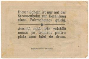 Románia / Bukarest 1919. 10b "Bukaresti Közösségi Villamostársaság" T:F kis anyaghiány
Ro...