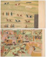 4 db modern kínai motívum képeslap / 4 modern Chinese motive postcards