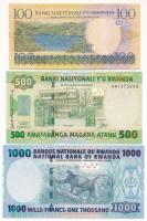 Ruanda 2003. 100Fr + 2004. 500Fr + 1000Fr T:UNC Rwanda 2003. 100 Francs + 2004. 500 Francs + 1000 Fr...