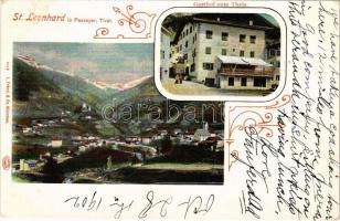 1902 San Leonardo in Passiria, St. Leonhard in Passeyer (Südtirol); Gasthof zum Theis / hotel. Art Nouveau (EB)