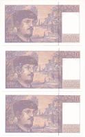 Franciaország 1993. 20Fr (3x) sorszámkövetők "P.041 589001 - P.041 589003" T:UNC,AU
Franc...