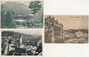 4 db régi erdélyi város képeslap + 1 modern reprint / 4 pre-1945 Transylvanian town-view postcards + 1 modern reprint