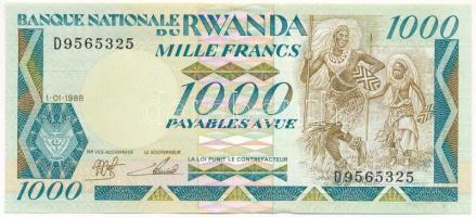 Ruanda 1988. 1000Fr T:UNC,AU  Rwanda 1988. 1000 Francs C:UNC,AU Krause P#21