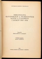 [A szlovák nyelvű folyóiratok bibliográfiája 1919-1938] Bibligrafia Slovenskych a inorecovych novin a casopisov z rokov 1919-1938. Matica Slovenska 1968. 1074 + 6 p Kiadói vászonkötésben