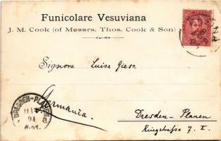 1894 (Vorläufer) Ercolano (Napoli), Funicolare Vesuviana, Pompei, Restaurant. Sta. Art. Richter &...