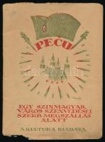 "Pecsu." Egy színmagyar város szenvedései szerb megszállás alatt. Bp., 1919., Kultura Könyvkiadó és Nyomda Rt., 31 p. A borító Jeges Ernő munkája. Kiadói papírkötés, szakadt borítóval.