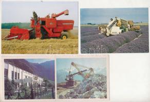 7 db modern képeslap: mezőgazdasági, ipari munkagépek / 7 modern postcards: agricultural and industrial machines