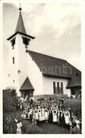 Szovátafürdő church with folkwear