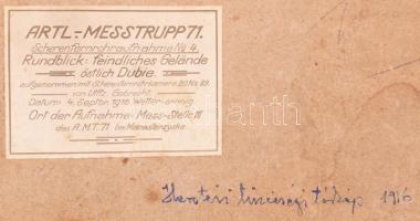 cca 1916 Artl. - Messtrupp 71. Scherenfernrohraufnahme No. 4. Rundblick: feindliches Gelände östlich...