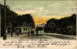 1907 Göteborg, Gothenburg; Park Viktoriagatan, trams