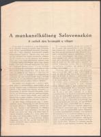 cca 1918 Meghívó a Független Szlovák politikai párt buidapesti nagy tiltakozó gyűlésére Szlováki Csehországhoz való csatolása ellen. + egy cseh ellenes újságcikk az 1930-as évekből, /  Invitation to the large protest meeting of the Independent Slovak political party in Budapest against the annexation of Slovakia to the Czech Republic.