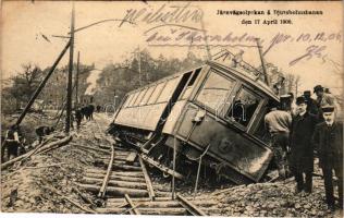 1906 Djursholmsbanan, Järnvägsolyckan den 17 April 1906. / railway accident, train (EK)