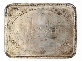 Ezüst (Ag) cigaretta tárca és egy fél tárca, jelzett, bruttó: 146g