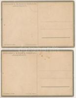 Verkade's Biskwie-Fabriek Zaandam - 2 db régi holland kekszgyár reklám művészlap / 2 pre-1945 V...