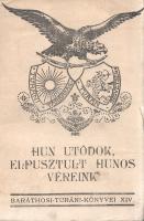 Baráthosi-Balogh Benedek:  Hun utódok, elpusztult hunos véreink. Budapest, 1931. Szerző - Held János Irodalmi és Nyomdavállalat. 159 + [1] p. Első kiadás. Baráthosi-Balogh Benedek (1870-1945) néprajzkutató, Ázsia-utazó, őstörténeti író. 1908-tól több alkalommal bejárta Kelet- és Közép-Ázsia számos táját, mindannyiszor a magyarság turáni kapcsolatait kutatva. Turáni köteteiben főképp Indiában, Kínában, Tibetben és Japánban gyűjtött élményei alapján következtet az ősmagyarság turáni eredetére, könyvsorozatának jelen, tizennegyedik kötetében azonban pusztán történeti vizsgálódások nyomán érvel. Őstörténeti és néprajzi kötetében arra tesz kísérletet, hogy az egykori jelentős turáni népek - a hunok, az avarok, az ujgurok, a kazárok, a besenyők és a kunok államszervezési eredményeit, méltatlanul mellőzött civilizatorikus eredményeit és népi kultúráját megismertesse őstörténeti hajlandóságú olvasóival; nem kis mértékben az újabb keletű belső-ázsiai kutatások eredményeire támaszkodva. Baráthosi-Balogh Benedek úgy gondolja, hogy a vizsgálat annál is inkább indokolt, mert a szélesen kutatott árja-indoeurópai és sémita civilizáció mellett a harmadik nagy kultúrával, a turáni-törökös kultúrával a nyugati tudományosság bűnös módon nem foglalkozik. A címoldalon régi gyűjteményi bejegyzés. (Baráthosi turáni könyvei, XIV. kötet.) Poss.: A hajdúnánási református egyházközség parokiális könyvtára. Fűzve, illusztrált, enyhén sérült kiadói borítóban. Körülvágatlan, jó példány.