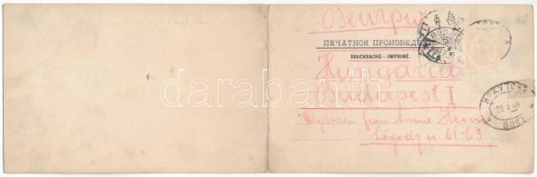 1908 Irkutsk, Irkoutsk; Le ponton Angara / bridge, quay, industrial railway, train. - 2-tiled foldin...