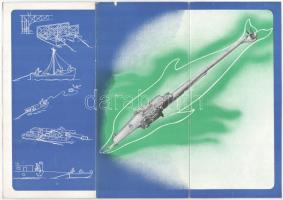 Sinkó Károly (1910-1967): "Delphine" motorcsónak (Csonka János Gépgyár) prospektus terv, X...