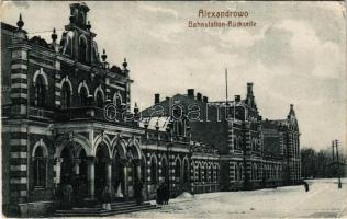 1915 Aleksandrowo, Alexandrowo; Bahnstation Rücksteite / railway station (EB)