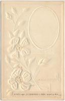 Moscow, Monument of Alexander Ostrovsky. Art Nouveau, floral, embossed silk card