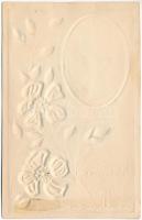 Moscow, Monument of Nikolai Gogol. Art Nouveau, floral, embossed silk card