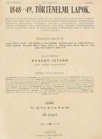 1896 1848-49. Történelmi Lapok. V. évf. Szerk.: Kuszkó István. Kolozsvár, 1896-1897, Gombos Ferenc, VIII+216+2 p.+13 sztl. lev. Teljes évfolyam. Fekete-fehér fotókkal illusztrált. Kiadói aranyozott, festett egészvászon-kötés, foltos, kopott borítóval.