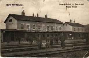 1916 Hrpelje-Kozina, Staatsbahnhof Restaurant Franz Horak / railway station and restaurant (EK)