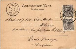 1898 (Vorläufer) Aurisina, Nabrezina, Nabresina; Bahnhof, Hauptplatz, Kirche, Wasserthurm / railway ...