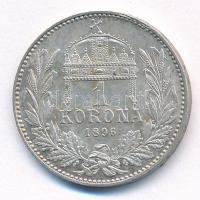 1896KB 1K Ag "Ferenc József" T:AU,XF patina Adamo K5