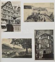 Főleg régi fekete-fehér képeslapok gyűjteménye, kb 300 db külföldi városképes lap nagyméretű albumba...