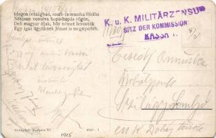1915 Idegen országban, szerb és muszka földön... "K.u.K. MILITARZENSUR / SITZ DER KOMMISSION: K...