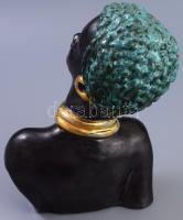 Izsépy Margit: Afrikai nő. Kerámia, jelzés nélkül, mázhibákkal, m: 24 cm