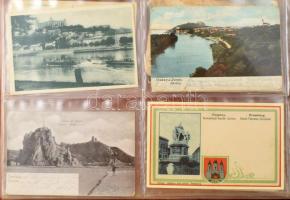 Gyűjtemény maradvány 4 db jó minőségű 96 férőhelyes gyűrűs képeslap albumban, benne történelmi Magya...