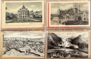 Gyűjtemény maradvány 4 db jó minőségű 96 férőhelyes gyűrűs képeslap albumban, benne történelmi Magya...