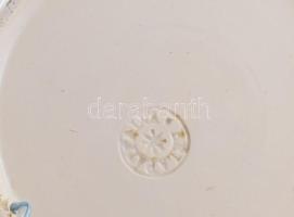 Bélapátfalvi és Hollóházi fali dísztányér Mázas cserép XIX. sz, kézzel festett, jelzett, hibákkal d:...