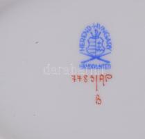 Herendi lila mintás hamuzó, kézzel festett, jelzett, kopással, 13,5×9 cm