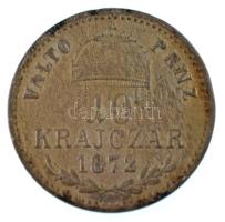 1872KB 10kr Ag "Váltó Pénz" T:VF,F kis hajlás Adamo M10.1