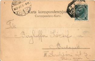 1902 Ternopil, Tarnopol; Hotel Putscherta, Kawiarnia (Cafe) Centralna, Puntschert, shop of E. Frantz...
