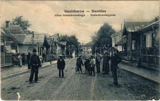 1906 Ivano-Frankivsk, Stanislawów, Stanislau; Ulica Goluchowskiego / street, shop of K. Pach, restaurant (EB)