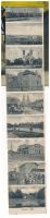 1916 Tlumach, Tovmach, Tlumacz; Postman leporellocard with 10 mini pictures: railway station, locomo...