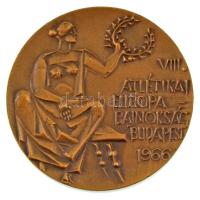 Kiss Nagy András (1930-1997) "VIII. Atlétikai Európa Bajnokság Budapest 1966" Kétoldalas bronz plakett, eredeti dobozában (52mm) T.:AU-XF kis ph.